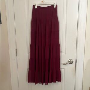 Elegant Burgundy Maxi Skirt